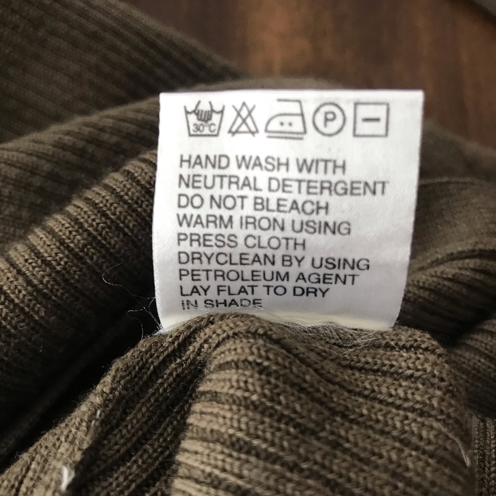 Orla Kiely Long Wool Brown Cardigan Patterned Cuff - Picture 11 of 12